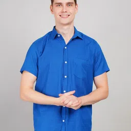 LOUIS MONARCH Men Regular Fit Spread Collar Solid Cotton Casual Shirt-image-110