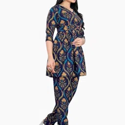 KANUDA Women Black Poly Crepe Kurta Sets-picture-32