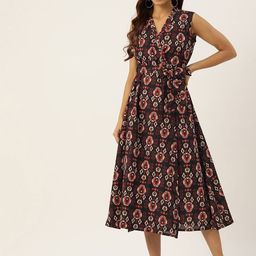 FERANOID Bohemian Print Ruffled A-Line Maxi Dress-image-64