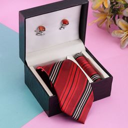 ELLIS Men Accessory Gift Set Of Tie Cufflinks & Pocket Square-image-63