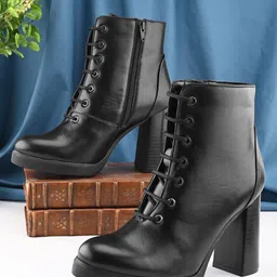 The Roadster Lifestyle Co Women Block-Heeled Ankle Boots-57
