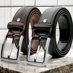 The Roadster Lifestyle Co Men 2-Pcs Vegan Leather Belts-image-76