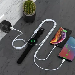 FKU wireless QI 3 in 1 iphone, type-C and i watch magnetic charging cable Charging Pad-image-14