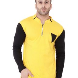BEYOU FASHION Men Henley Neck Slim Fit T-shirt-image-48