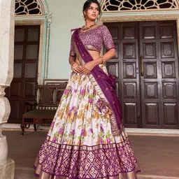 A TO Z CART Printed Ready to Wear Lehenga & Unstitched Blouse With Dupatta image 4
