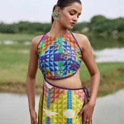 AMROOD Geometric Printed Tunic With Skirt-picture-8