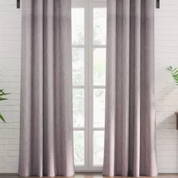 Home Centre Grey Set of 2 Striped Sheer Door Curtain-4