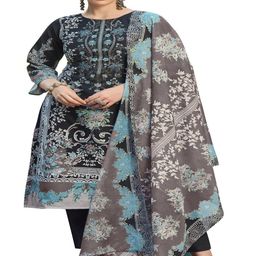 DRAVINAM Trends Embroidered Pure Cotton Unstitched Dress Material-picture-39