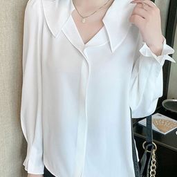 HERE&NOW Shirt Collar Shirt Style Top-picture-14