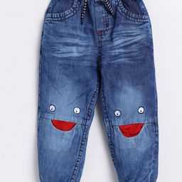 Here&Now X Denikid Boys Pure Cotton Heavy Fade Embroidered Joggers Jeans-55
