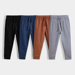Orange Sugar Pack of 4 Cotton Mid-Rise Joggers-picture-40