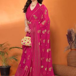 VS MALL Ethnic Motifs Poly Georgette Heavy Work Saree-24