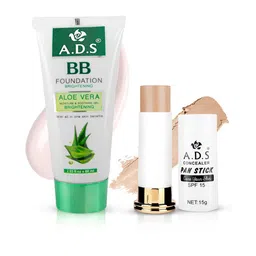 A.D.S Set Of 2 Flawless Finish Foundation & Concealer Duo Makeup Combo-Shade 01-39