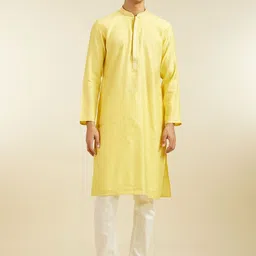 Diwas by Manyavar Ethnic Motifs Woven Design Mandarin Collar Thread Work Straight Kurta-image-57