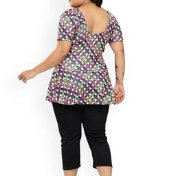 Aarika Plus Size Check Printed Swim Suit With Goggle image 4