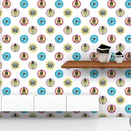 ArtzFolio Printed UV-Resistant Anti-Bacterial Lotus Mandala Pattern Peel & Stick Wallpaper-11