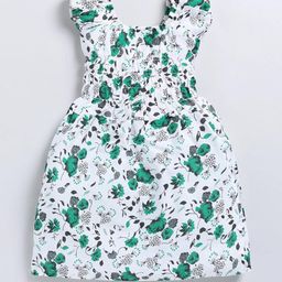 CHANDRIKA Girls Green Viscose Rayon Dresses-image-30