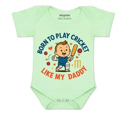 arvesa Born To Play Cricket Printed Romper-picture-28