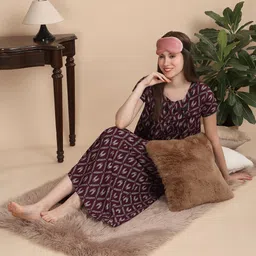 Sweet Dreams Printed Pure Cotton Maxi Nightdress-image-44