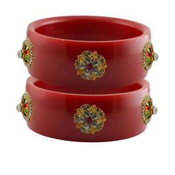 Vidhya Kangan Red Plastic Bangles-image-119