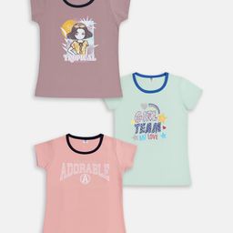 Here&Now X Game Begins Girls Set of 3 Assorted Printed T-shirts-picture-30