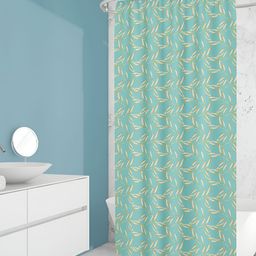 ArtzFolio Blue & Yellow Printed Waterproof Shower Curtain-image-76