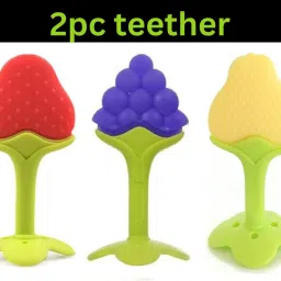 Care Baby and Teether Fruit Shape Silicone Teether for 6 to 12 Months Baby Teether-image-2