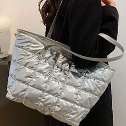 LULU & SKY PU Structured Handheld Bag with Quilted image 2