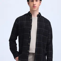 Flying Machine Men Manhattan Spread Collar Tartan Checked Cotton Slim Fit Casual Shirt-image-97
