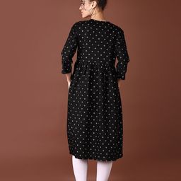 LIMEROAD Geometric Printed Thread Work A-line Kurta image 3