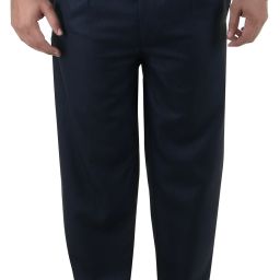 Men Regular Fit Dark Blue Polycotton Trousers-image-76