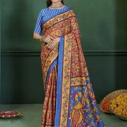 KALINI Ethnic Motifs Printed Bagru Saree-57