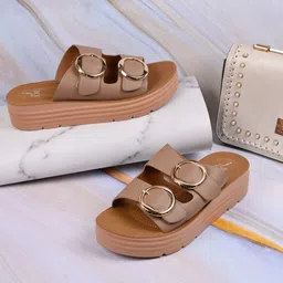 Jove Women Open Toe Flats with Buckles-picture-24