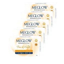 MEGLOW Set Of 5 Pure & Gentle Refreshing Bathing Bar- 75g Each image 1