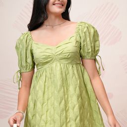 Tokyo Talkies Women Puff Sleeve Fit & Flare Mini Dress-picture-24