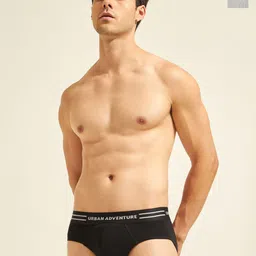 URBAN ADVENTURE Pack Of 2 Ultra Soft Basic Briefs 2UAM-014(BLK-LT GRY)-image-72