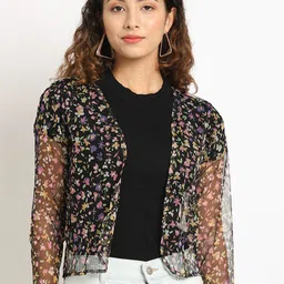 A AND K Floral Printed Cotton Shrug-24