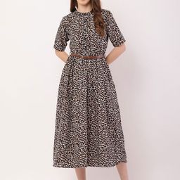 Mast & Harbour Animal Printed Fit & Flare Midi Dress-picture-33