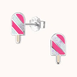 HighSpark Girls 925 Sterling Silver Popsicle Shaped Studs-image-87