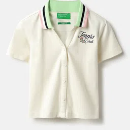 United Colors of Benetton Girls Spread Collar Pure Cotton Shirt-picture-48