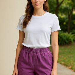 Kesudi Women Relaxed Fit High-Rise Cotton Above Knee Shorts-image-53