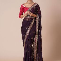 Anouk Embellished Sequinned Saree-5