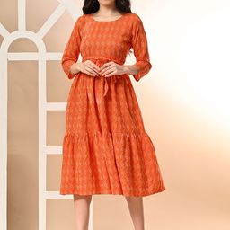aaivan Women Geometric Printed Gotta Patti Kurta-image-57