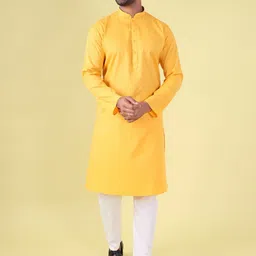 AURIK Men Checked Woven Design Regular Pure Cotton Kurta with Pyjamas-picture-44