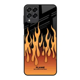 QRIOH Fire Flame Printed Lightweight Silicone Samsung Galaxy M53 5G Glass Back Case-picture-40