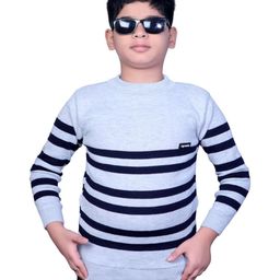 Selcan Unisex Kids Striped Woollen Pullover-image-81