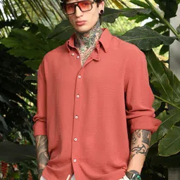 Campus Sutra Men Comfort Spread Collar Casual Shirt-picture-4