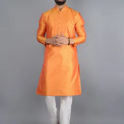 azania Ethnic Motifs Woven Design Straight Kurta with Churidar-image-98