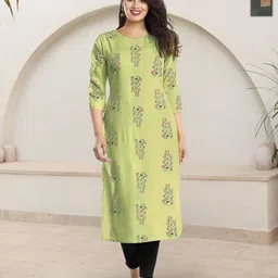 HERE&NOW Selection Of 2 Floral Printed Round Neck Straight Kurtas-image-97