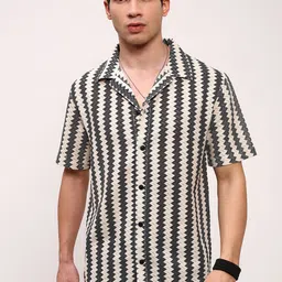 SHOWOFF Men Comfort Opaque Striped Casual Shirt-image-16